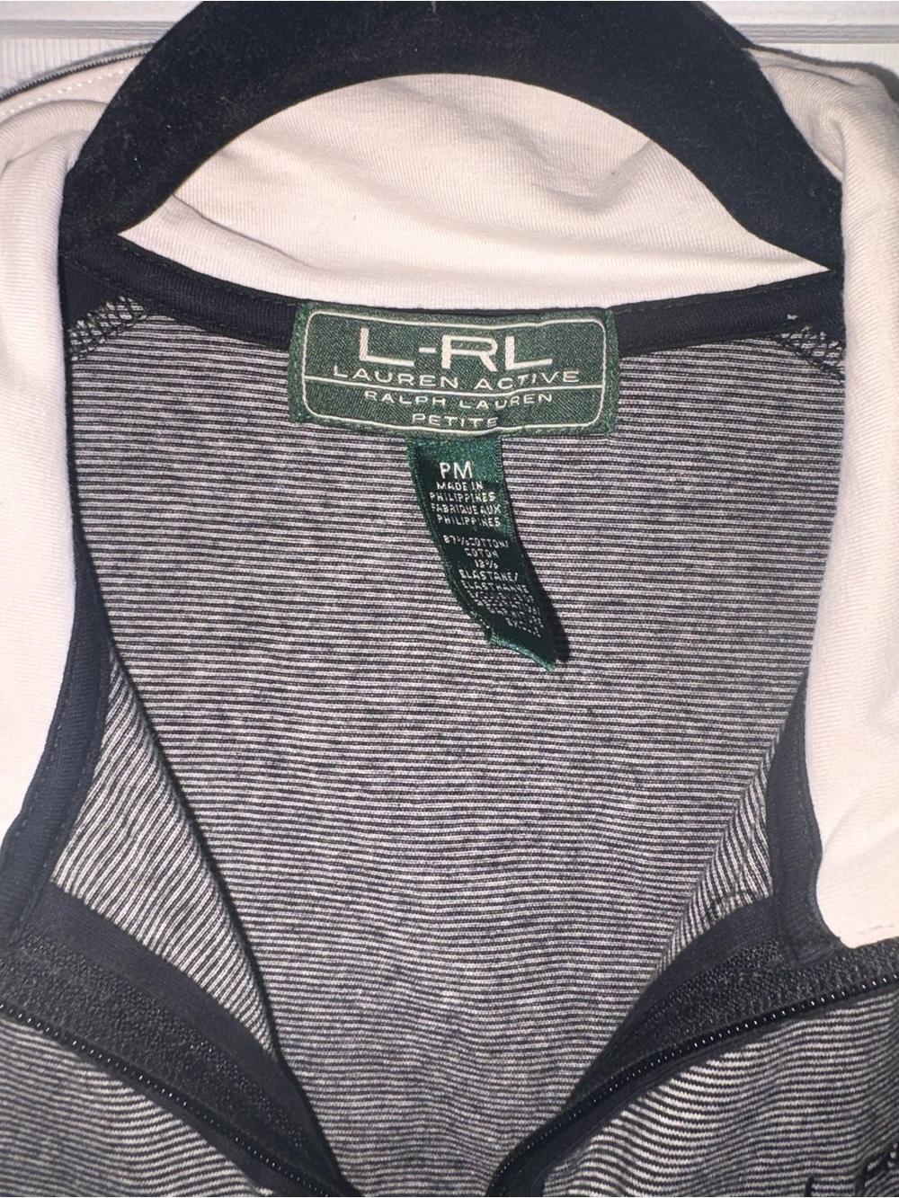 Ralph Lauren Lauren Active Striped Black & White Zip Jacket - Picture 2 of 4